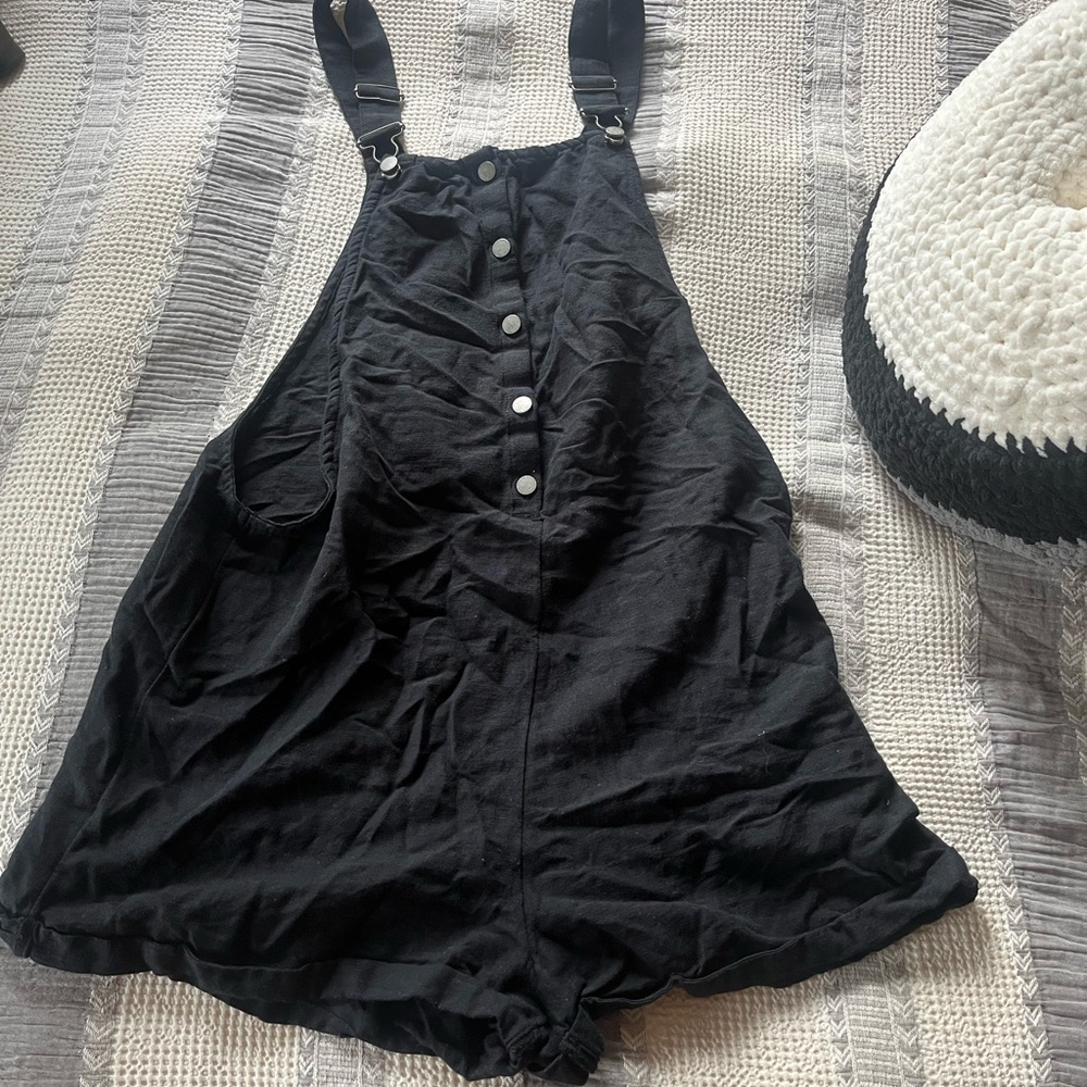 Roxy Dark Gray Buckle Strap Romper